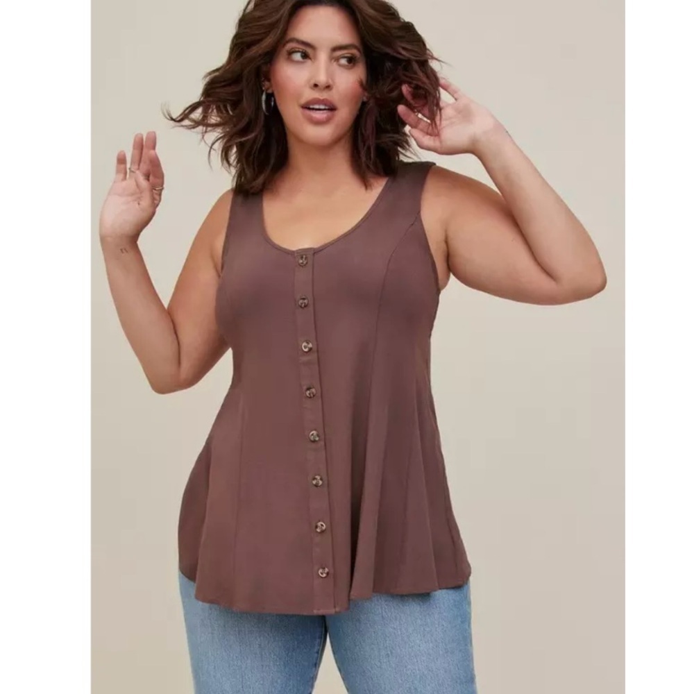 NEW Torrid Fit And Flare Rayon Slub Sleeveless Relaxed Fit Blouse sz 2x